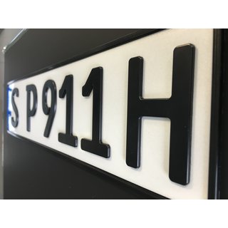 H-Kennzeichen, 3D-Prestige schwarz matt 520mm